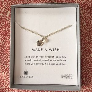 dogeared // silver/pearl engraved ‘truth’ bracelet